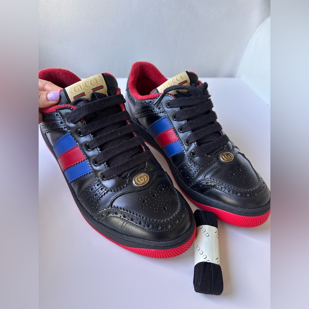 NEW Gucci  Black and Red Sneakers - Picture 9 of 16